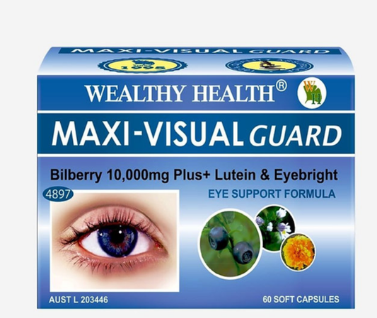Wealthy Health Maxi Visual Guard Bilberry 10000 Plus 60 Capsules