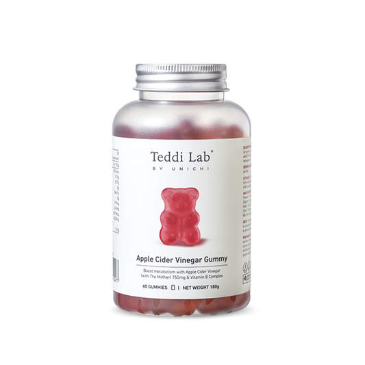 Teddi Lab by Unichi Apple Cider Vinegar Gummy 60 Gummies bottle front product image