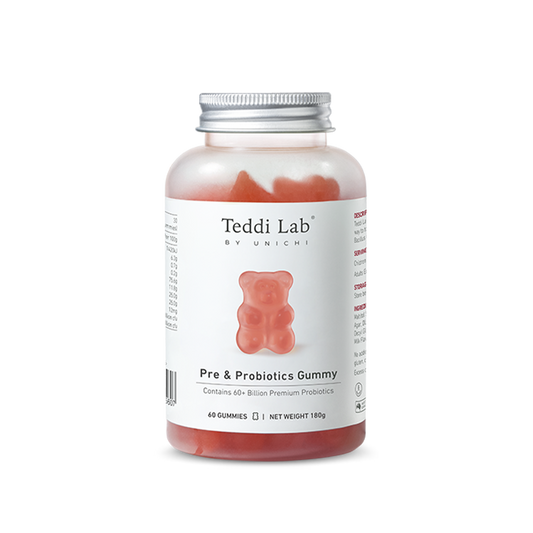 Teddi Lab by Unichi Pre & Probiotics Gummy 60 Gummies bottle front product image