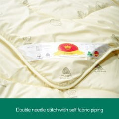 Woolcomfort Crown Wool Quilt 700 GSM Queen 200x230cm double needle stitching and piping detail