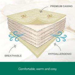 Woolcomfort Crown Wool Quilt 500 GSM Queen 210x210cm layered breathable construction