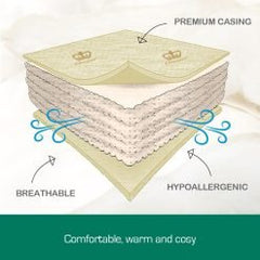 Woolcomfort Crown Wool Quilt 700 GSM King Single 160x210cm layered breathable construction