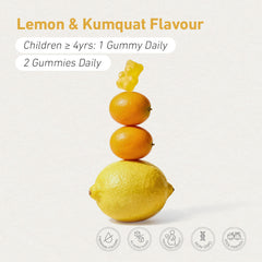 Teddi Lab by Unichi Omega-3 DHA Gummy 60 Gummies Lemon & Kumquat flavour and directions image