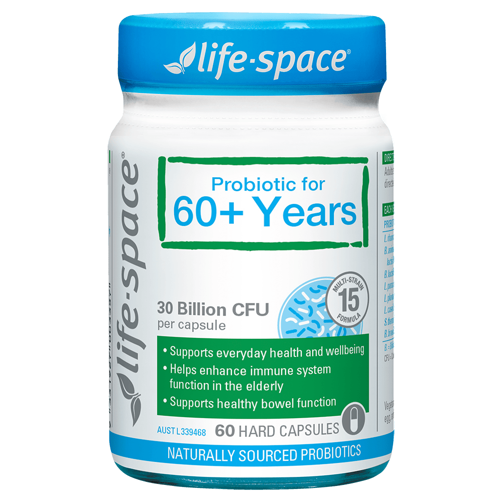 Life-Space Probiotic for 60+ Years 60 Capsules front product packaging