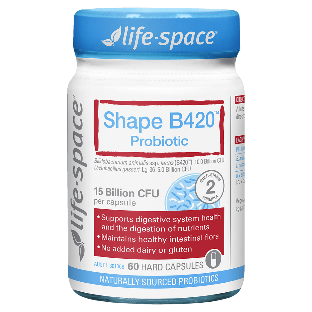 Life-Space Shape B420 Probiotic 60 Capsules front product packaging
