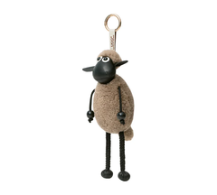 Australian Shepherd Fluffy Sheep Keyring Latte Side View