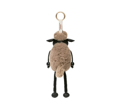 Australian Shepherd Fluffy Sheep Keyring Latte Back View