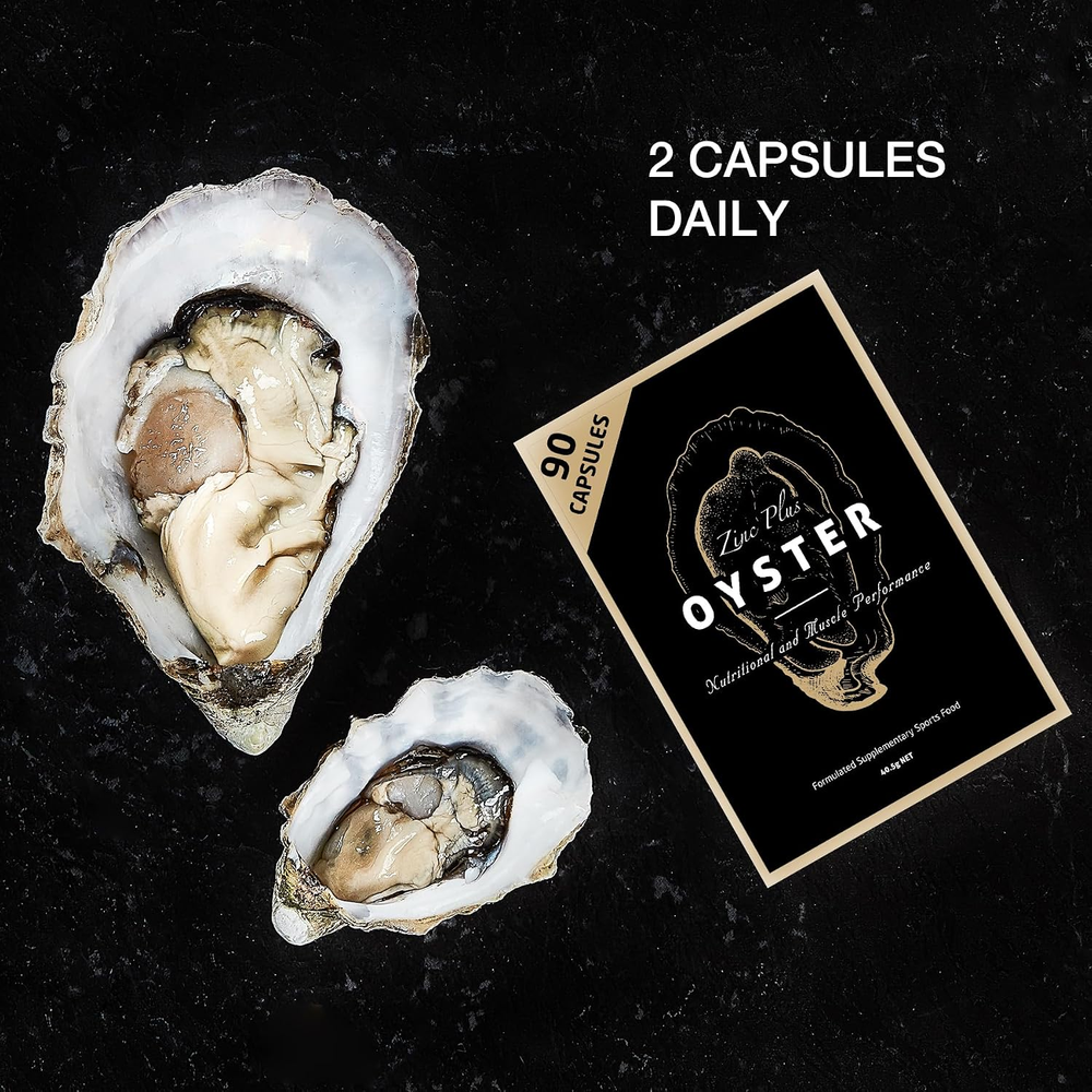 Unichi Zinc Plus Oyster 90 Capsules daily dosage product image with Pacific oysters