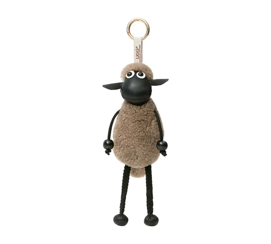 Australian Shepherd Fluffy Sheep Keyring Latte Front View