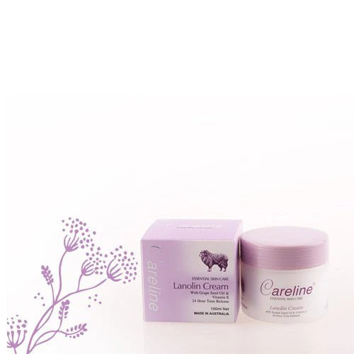 Careline Lanolin Cream with Grape Seed Oil & Vitamin E 100g product overview