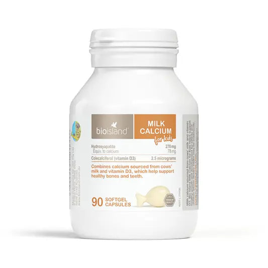 Bio Island Milk Calcium for Kids 90 Capsules front view