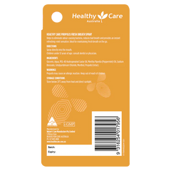Healthy Care Propolis Fresh Breath Spray 25ml back packaging