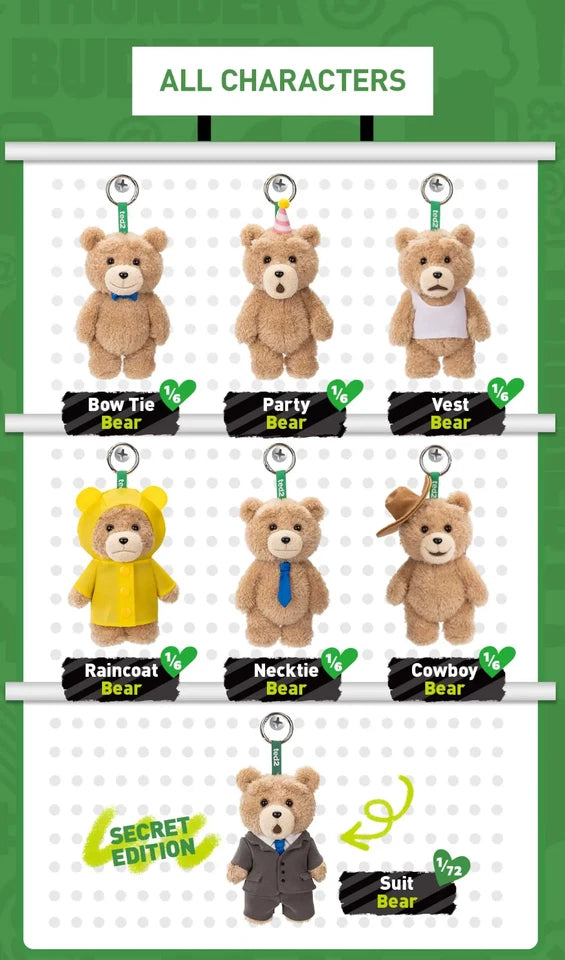POP MART Ted2 Teddy Bear Action Plush Pendant Single Blind Box (Random)