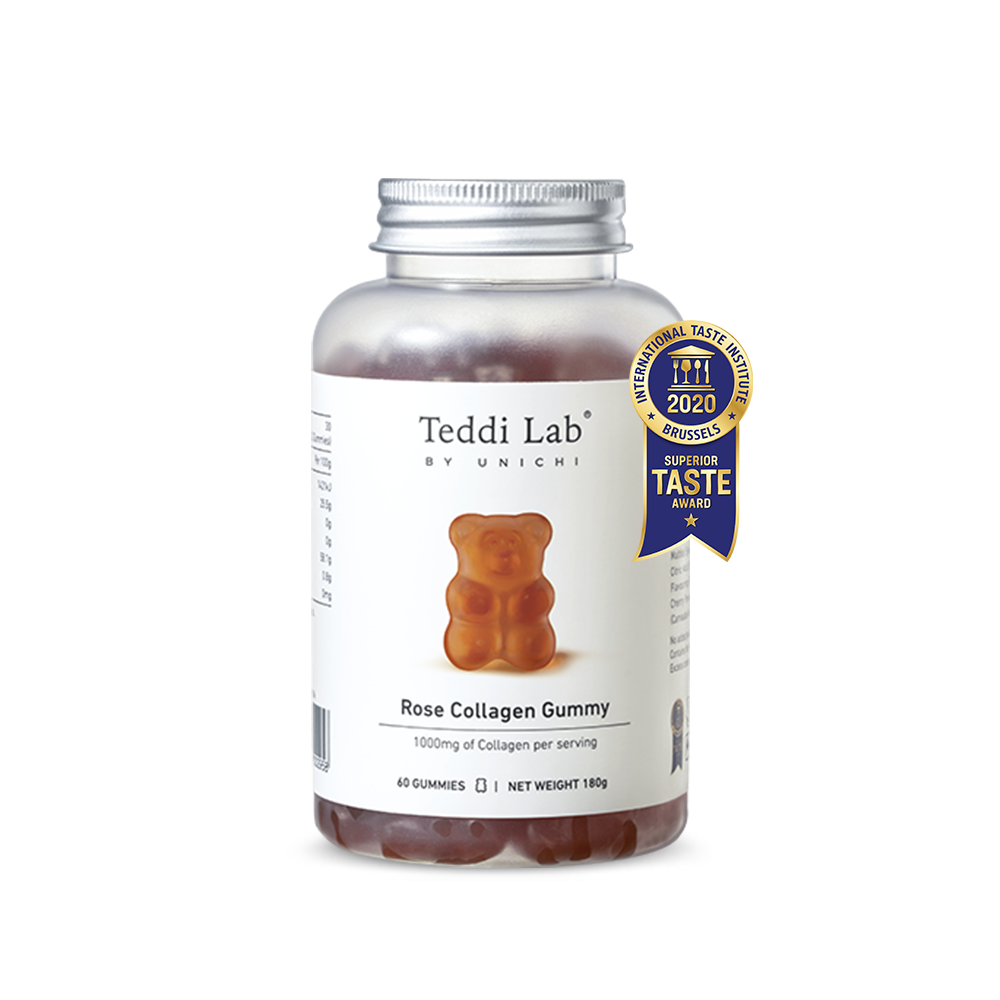 Teddi Lab by Unichi Rose Collagen Gummy 60 Gummies bottle front product image