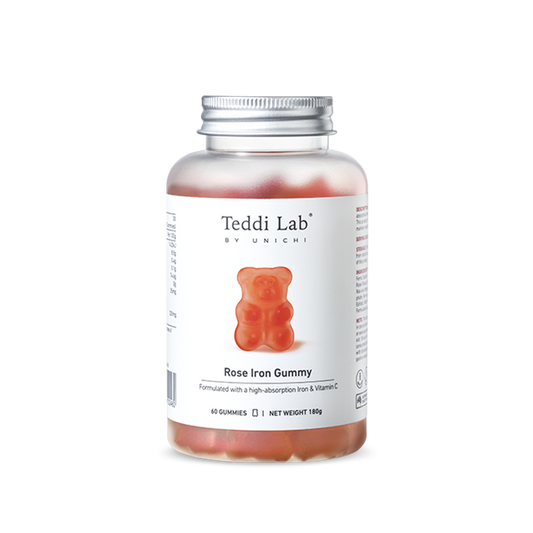 Teddi Lab by Unichi Rose Iron Gummy 60 Gummies bottle front product image