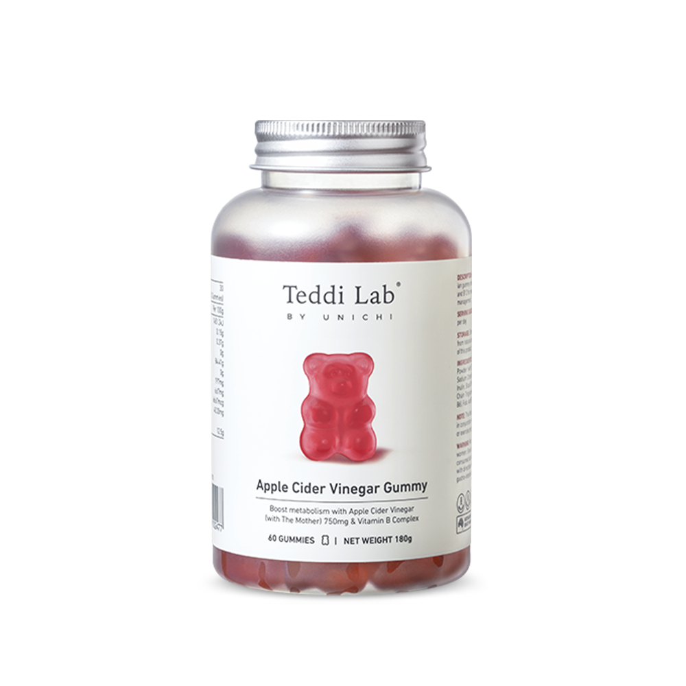 Teddi Lab by Unichi Apple Cider Vinegar Gummy 60 Gummies bottle front product image