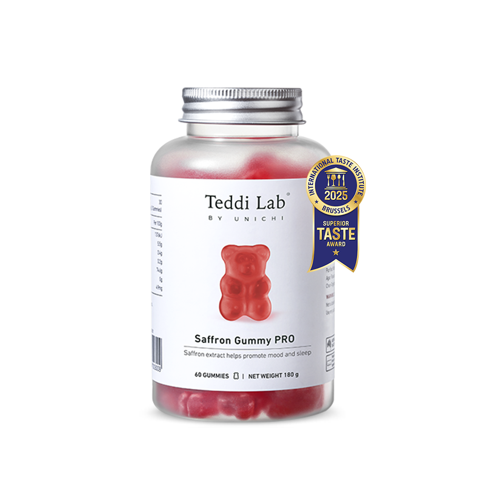 Teddi Lab by Unichi Saffron Gummy PRO 60 Gummies bottle front product image