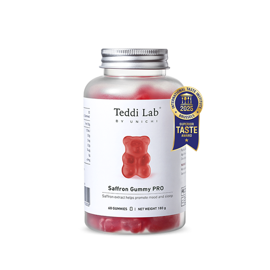 Teddi Lab by Unichi Saffron Gummy PRO 60 Gummies bottle front product image