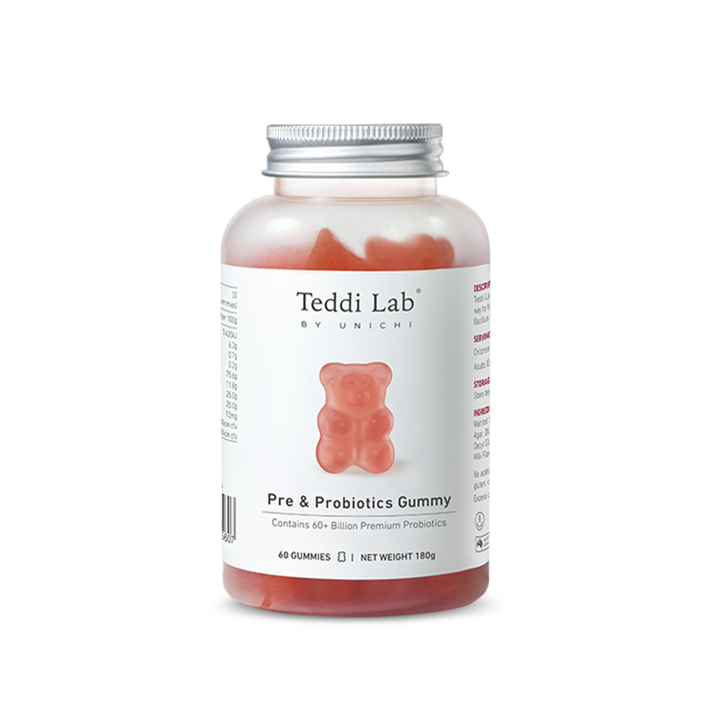 Teddi Lab by Unichi Pre & Probiotics Gummy 60 Gummies bottle front product image