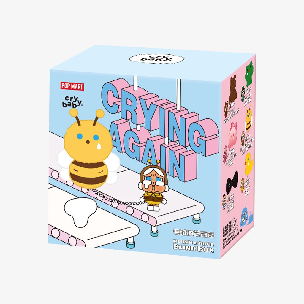 POP MART CRYBABY Crying Again Series-Plush Badge Single Blind Box (Random)