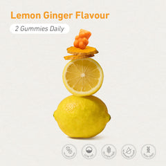 Teddi Lab by Unichi Turmeric Extract Gummy 60 Gummies Lemon Ginger flavour and directions image