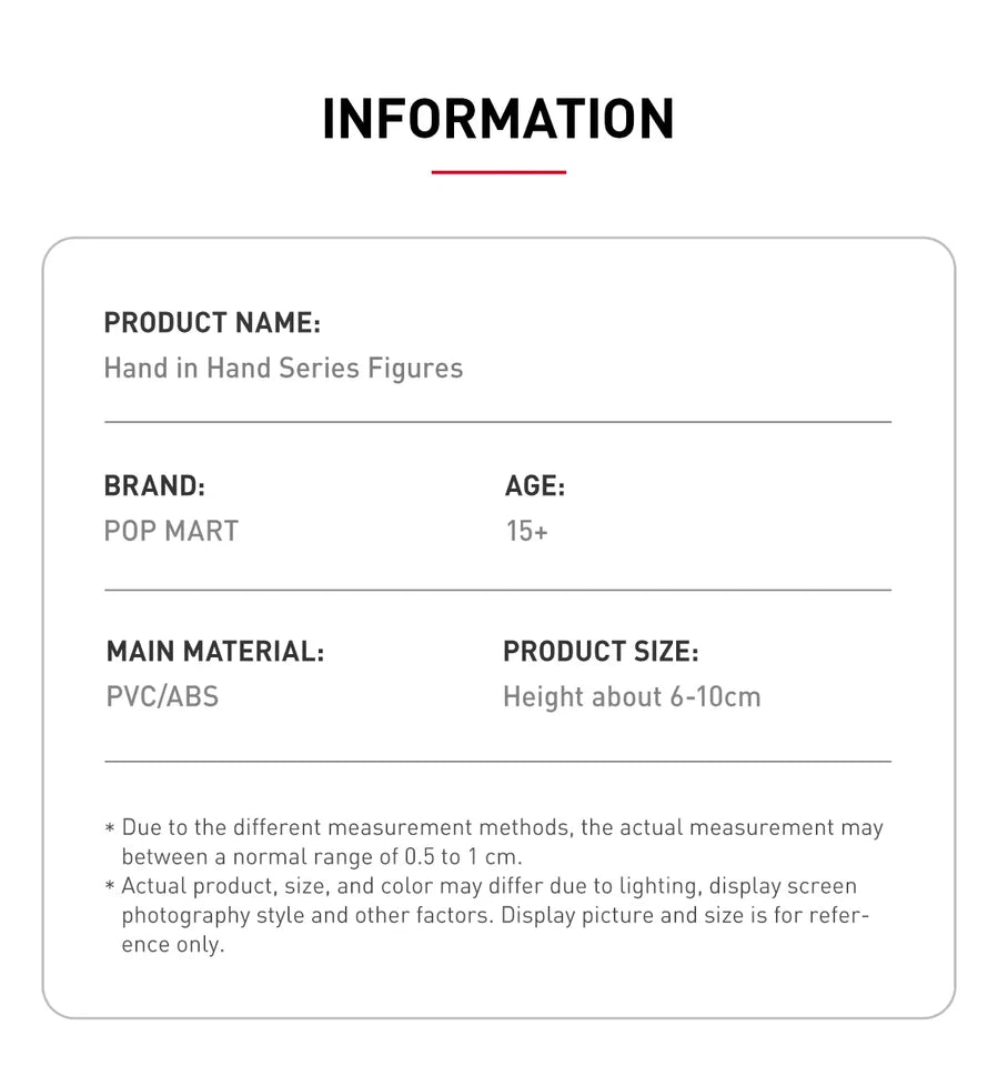 POP MART Hand in Hand Series Figures Single Blind Box (Random)