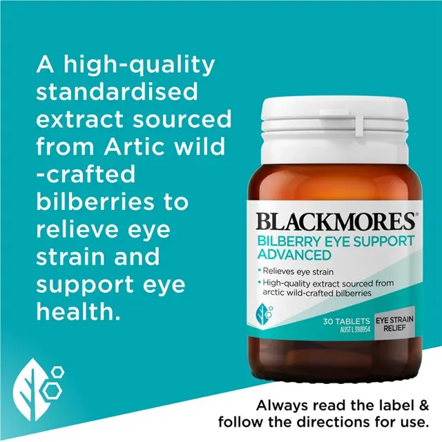 Blackmores Bilberry Eye Support Advanced Benefits