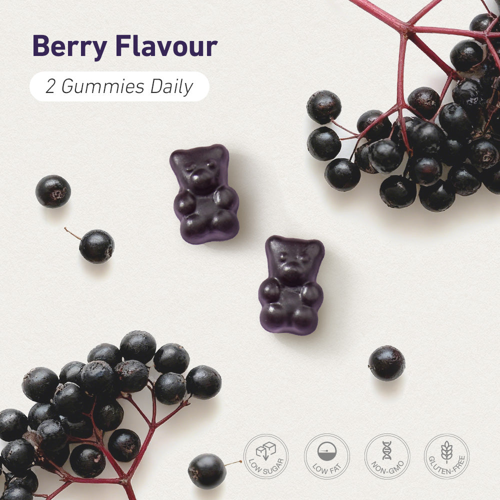 Teddi Lab by Unichi Immune Defence Gummy 60 Gummies Berry flavour and directions image