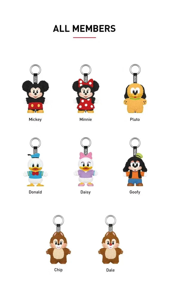 POP MART Mickey Family Cute Together Keychain Series Single Blind Box (Random)