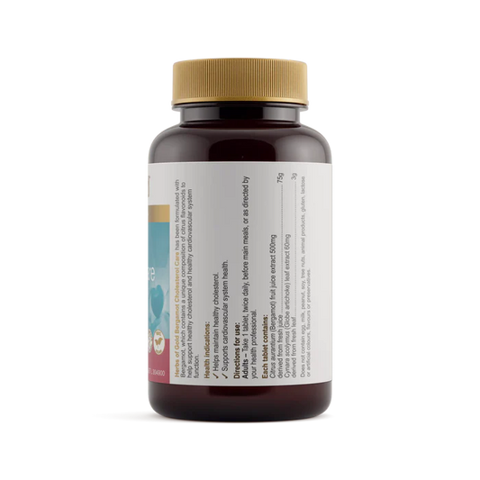 Herbs of Gold Bergamot Cholesterol Care 60 Tablets side label