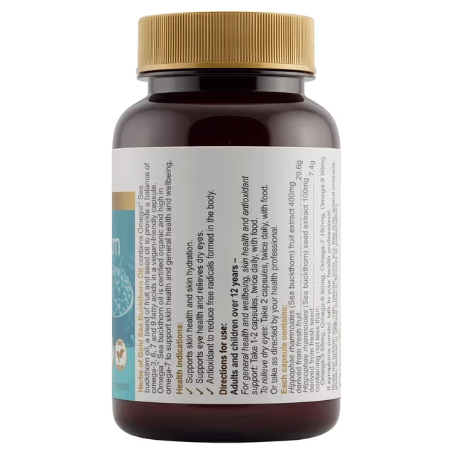 Herbs of Gold Sea Buckthorn Oil 60 Capsules product label