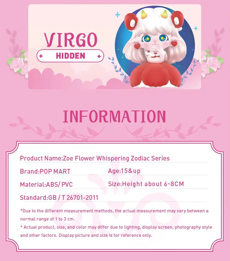 POP MART Zoe Flower Whispering Zodiac Series Single Blind Box (Random)