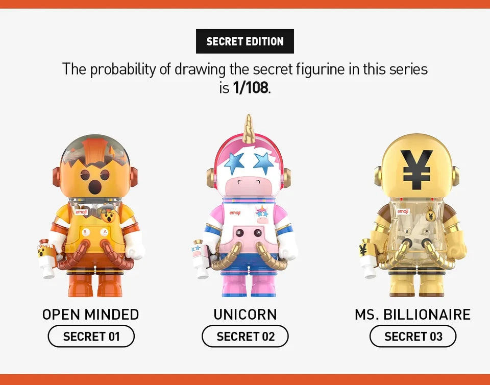 POP MART MEGA SPACE MOLLY 100% × emoji Series Single Blind Box (Random)