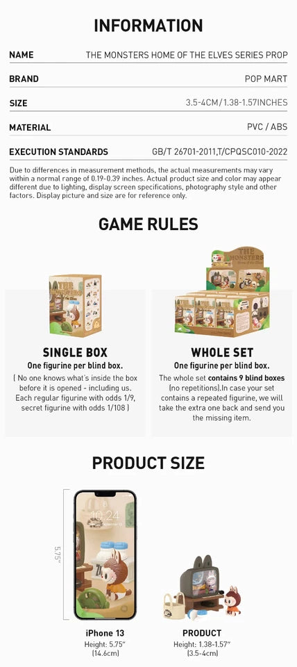 POP MART LABUBU THE MONSTERS Home of the Elves Series Single Blind Box (Random)