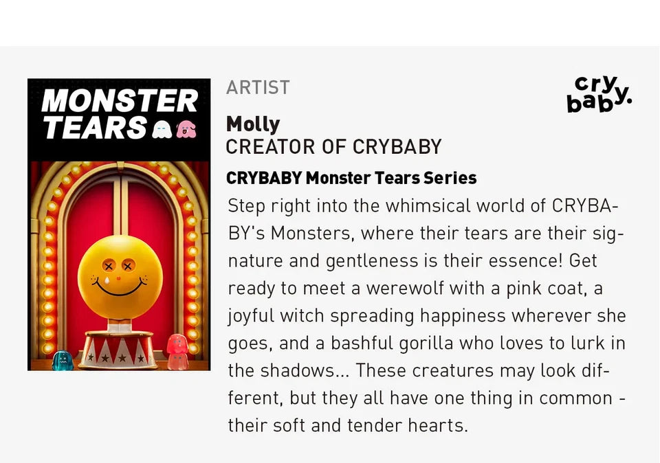 POP MART CRYBABY Monster's Tears Series Single Blind Box (Random)