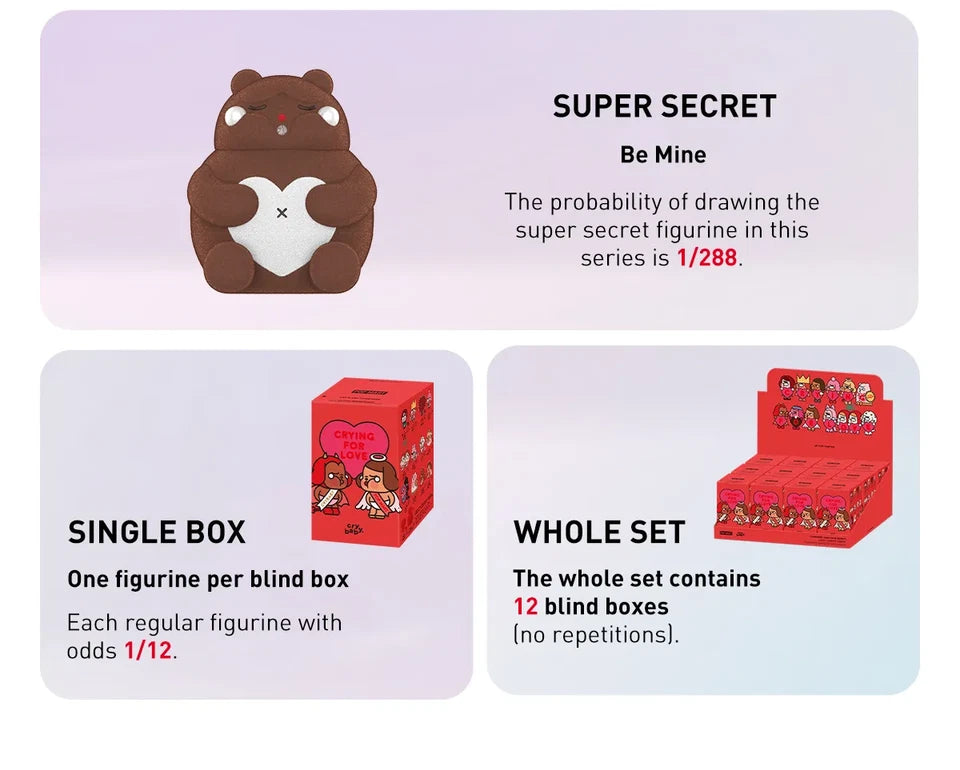 POP MART CRYBABY Crying For Love Series Figures Single Blind Box (Random)