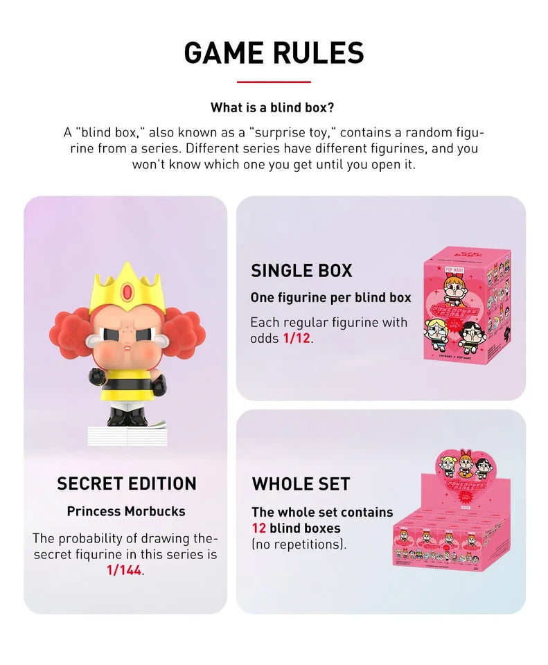 POP MART CRYBABY × Powerpuff Girls Series Figures Single Blind Box (Random)