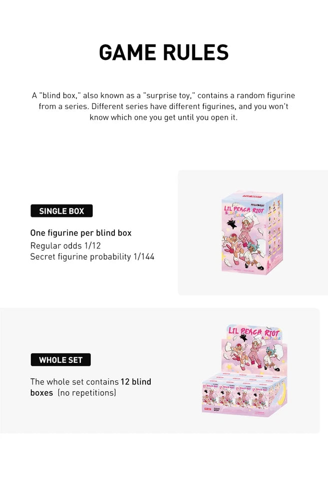 POP MART Lil Peach Riot Sleepover Series Figures Single Blind Box (Random)