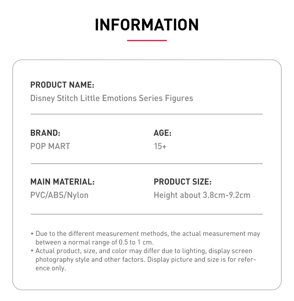 POP MART Disney Stitch Little Emotions Series Figures Single Blind Box (Random)