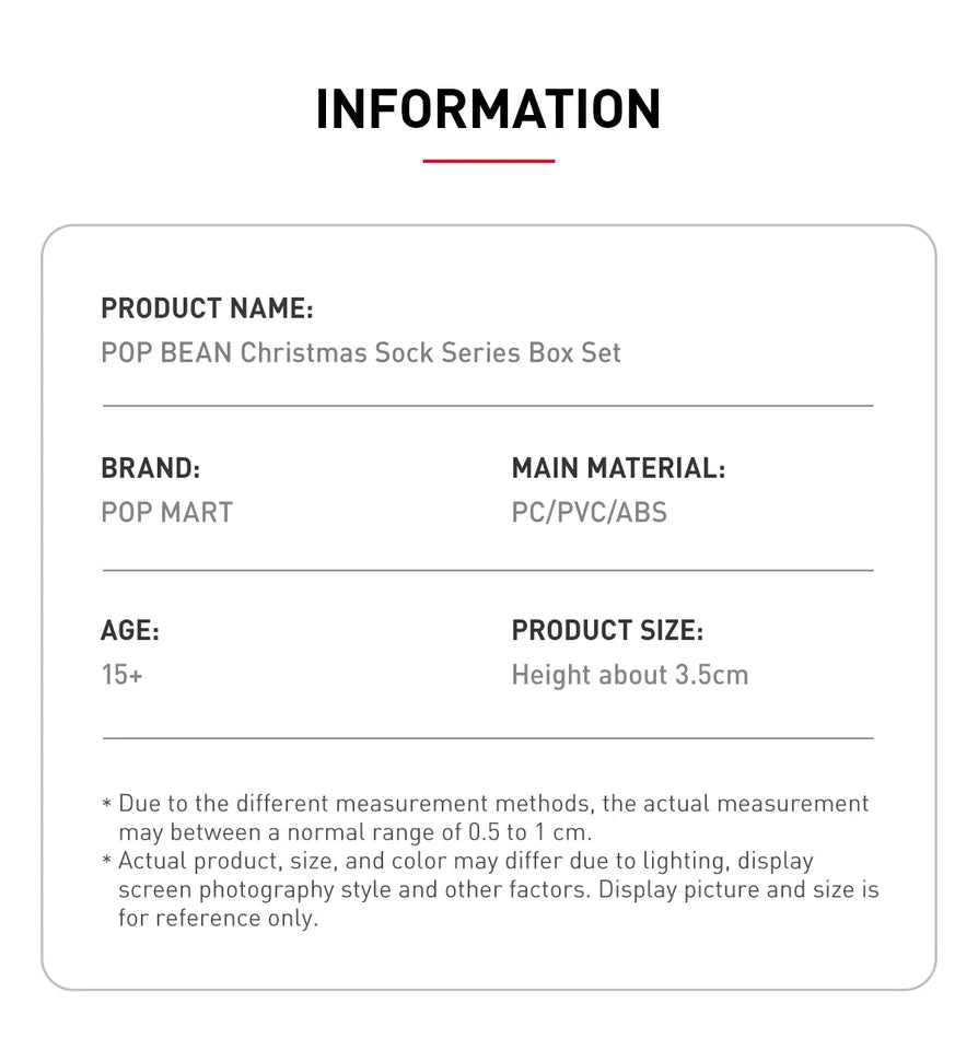POP MART POP BEAN Christmas Sock Series Box Set