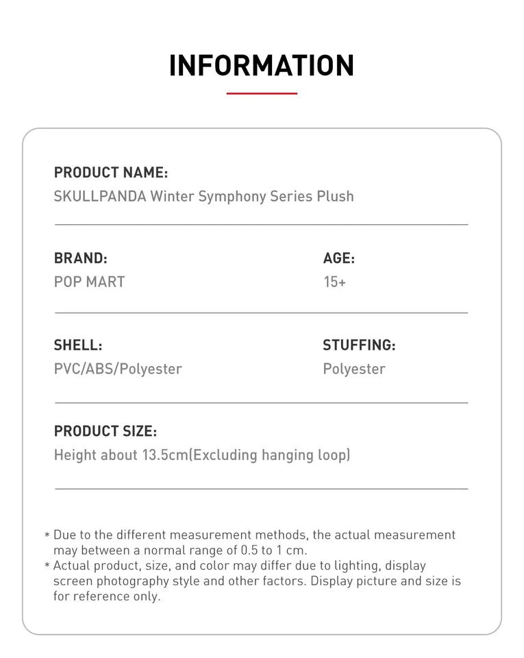 POP MART SKULLPANDA Winter Symphony Series Plush Single Blind Box (Random)