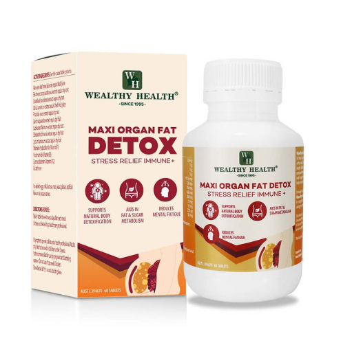Wealthy Health Maxi Organ Fat Detox Stress Relief Immune Plus 60 Tablets