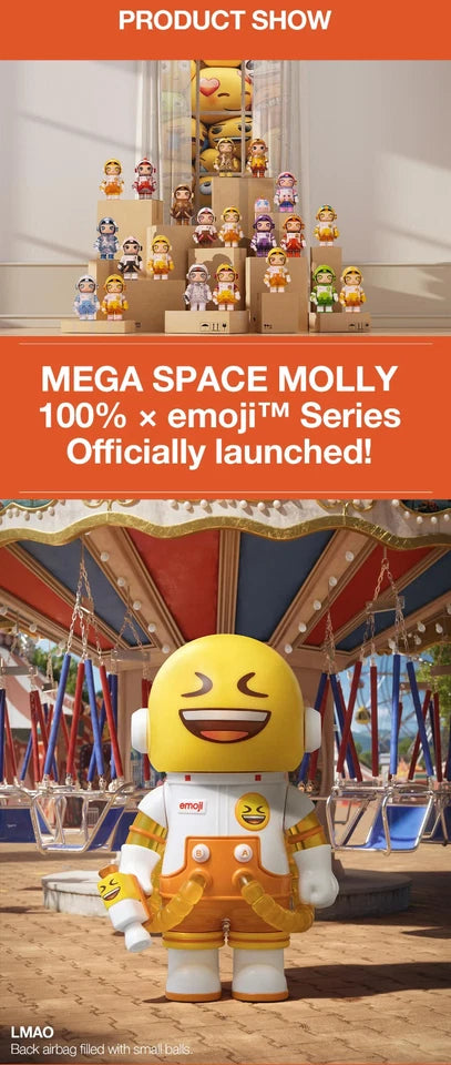 POP MART MEGA SPACE MOLLY 100% × emoji Series Single Blind Box (Random)