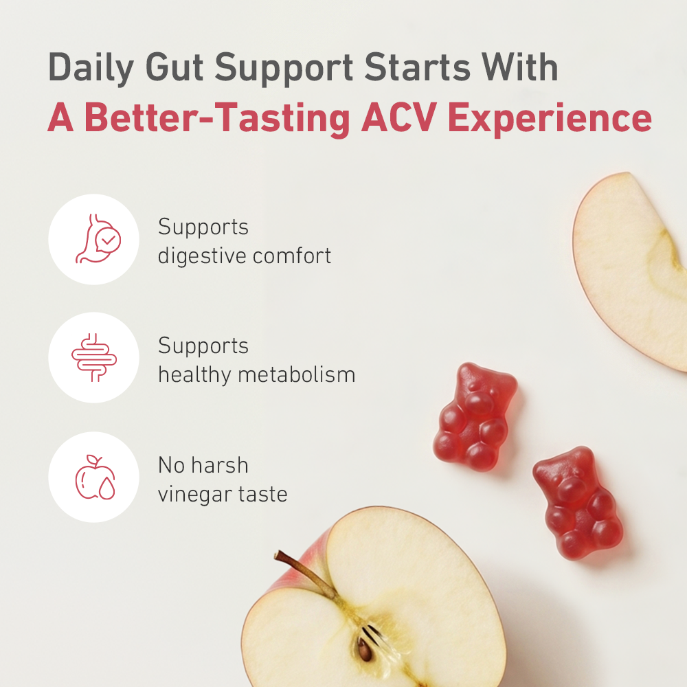Teddi Lab by Unichi Apple Cider Vinegar Gummy 60 Gummies product benefits image