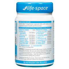 Life-Space Broad Spectrum Probiotic Advanced 60 Capsules directions and probiotic strains label