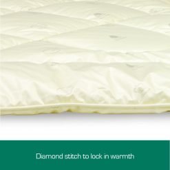 Woolcomfort Crown Wool Quilt 500 GSM Queen 210x210cm diamond stitch construction detail