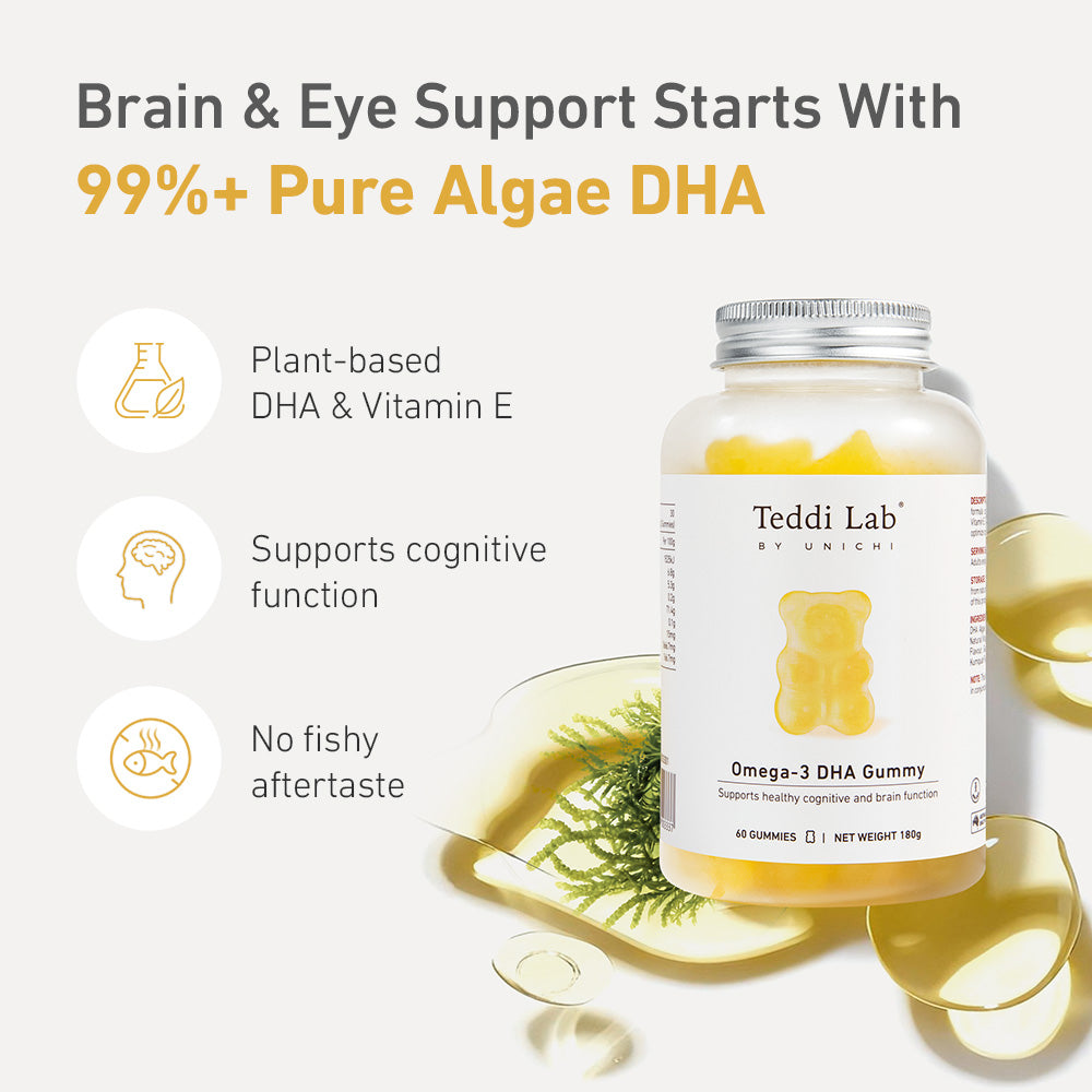 Teddi Lab by Unichi Omega-3 DHA Gummy 60 Gummies product benefits image
