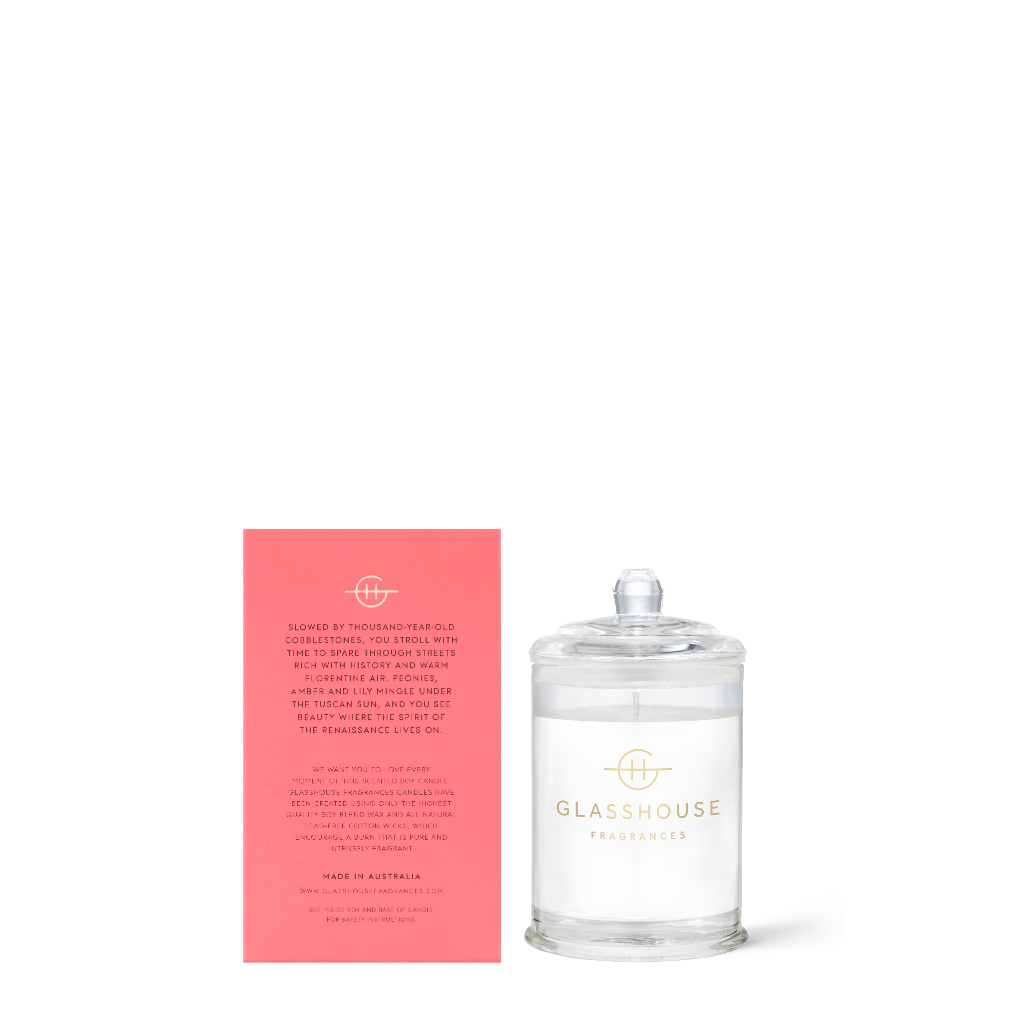 Glasshouse Fragrances candle product features image