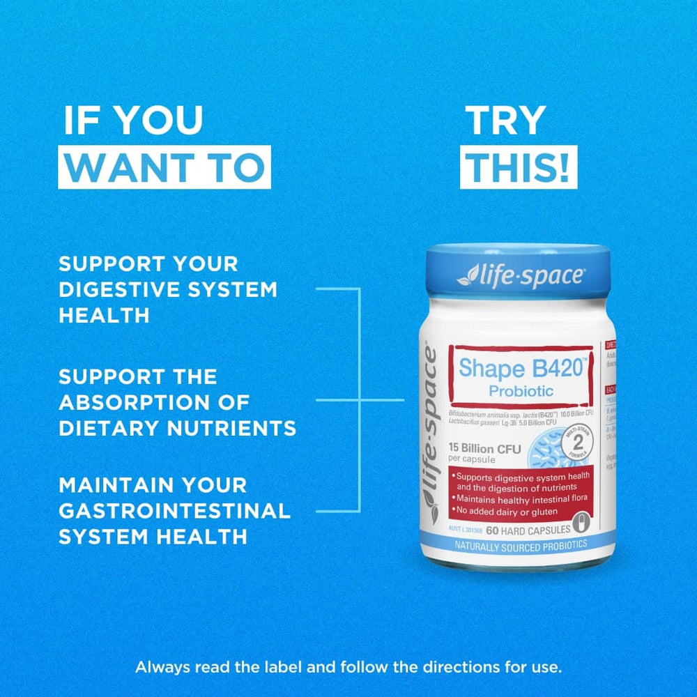Life-Space Shape B420 Probiotic key benefits information