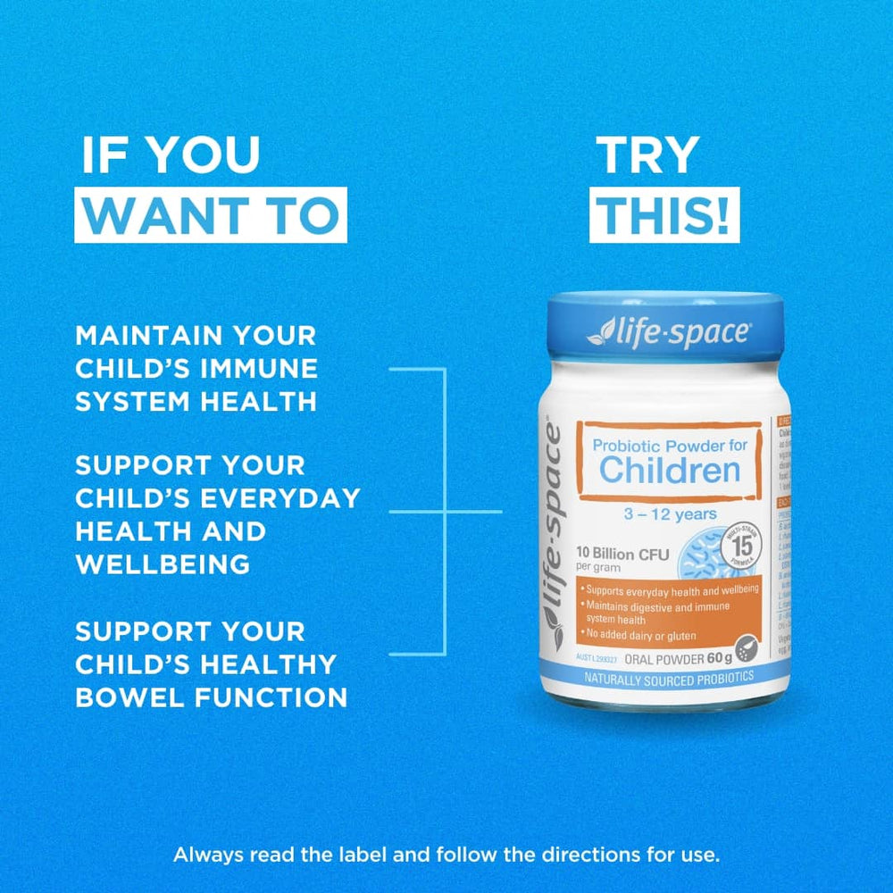 Life-Space Probiotic Powder for Children key benefits information